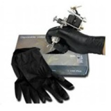 Professional Disposable Black Tattoo Glove with Small Medium Large Size